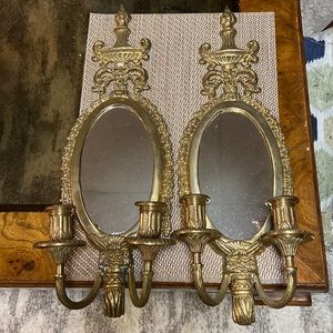 Gold Brass Candle Holders